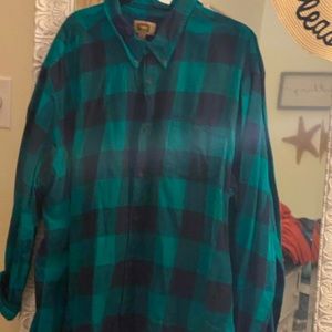 Green and navy flannel